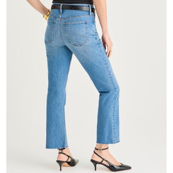 J.Crew 9'' Demi Boot Crop Jean in Clyde Wash Medium Blue Size 28 - Picture 2 of 10